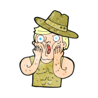 cartoon shocked outback australian man png