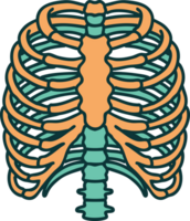 iconic tattoo style image of a rib cage png