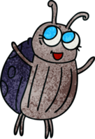 hand drawn quirky cartoon happy bug png