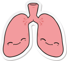 pegatina de los pulmones de una caricatura png