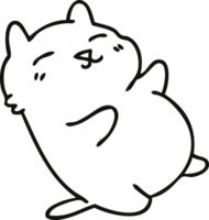 line drawing quirky cartoon cat png