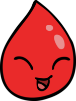 gota de sangre de garabato de dibujos animados png