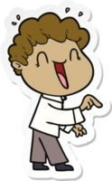 sticker of a cartoon happy man png