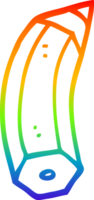rainbow gradient line drawing of a cartoon pencil png