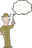 hand drawn thought bubble cartoon sheriff png