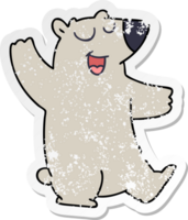 distressed sticker of a quirky hand drawn cartoon wombat png