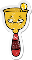 distressed sticker of a cute cartoon school bell png