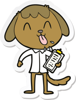 adesivo de um cachorro fofo de desenho animado png