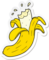 sticker of a cartoon bitten banana png