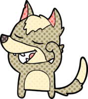 loup de dessin animé en riant png