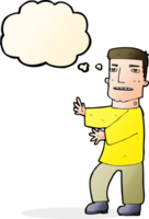 cartoon man gesturing with thought bubble png