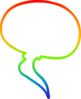 rainbow gradient line drawing of a cartoon speech bubble png