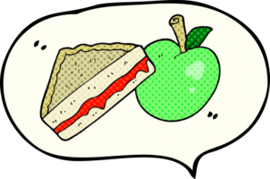 hand drawn comic book speech bubble cartoon packed lunch png