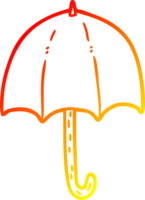 caloroso gradiente linha desenhando do uma aberto guarda-chuva png