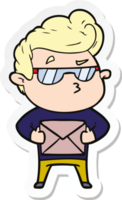 sticker van een cartoon coole kerel png