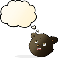 cartoon black bear face with thought bubble png