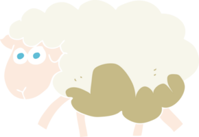 flat color illustration of muddy sheep png