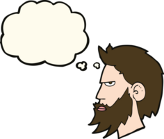 cartoon man with beard with thought bubble png