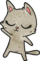 calm cartoon cat waving png