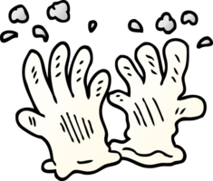 dessin animé doodle gants stériles png