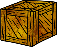 hand drawn textured cartoon doodle of a wooden crate png