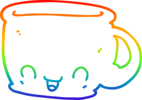 arcobaleno pendenza linea disegno di un' cartone animato tazza di caffè png