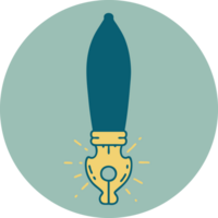 icon of a tattoo style fountain pen png