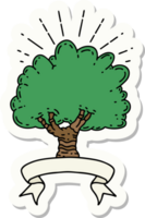 pegatina de un árbol estilo tatuaje png