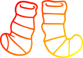 chaud pente ligne dessin de une dessin animé chaussettes png