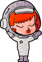 garota bonita astronauta dos desenhos animados png