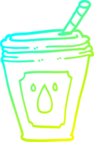 freddo pendenza linea disegno di un' cartone animato succo bar bevanda png