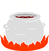 main tiré dessin animé griffonnage de une pot de Ragoût png