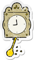 distressed sticker of a cartoon ticking clock png