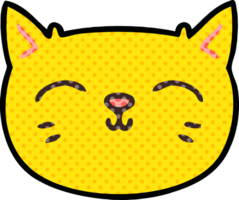 comic book style quirky cartoon cat face png