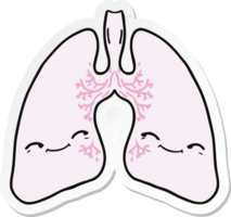 pegatina de los pulmones de una caricatura png