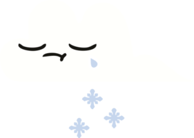 plat Couleur rétro dessin animé de une neige nuage png