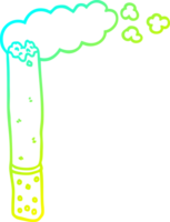 cold gradient line drawing of a cartoon cigarette png