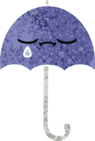 rétro illustration style dessin animé de une parapluie png