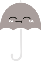 flat color retro cartoon of a umbrella png