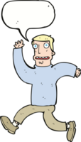 cartoon terrified man with speech bubble png