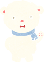 desenho animado polar Urso vestindo cachecol png