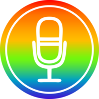 microphone recording circular icon with rainbow gradient finish png