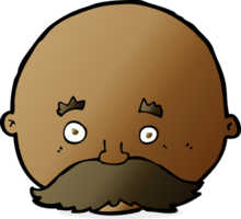 cartoon bald man with mustache png