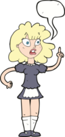 mucama preocupada de dibujos animados con burbujas de discurso png