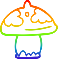 arcobaleno pendenza linea disegno di un' cartone animato fungo png