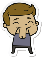 sticker of a happy cartoon man png