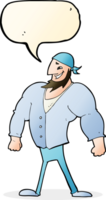 cartoon manly sailor man with speech bubble png