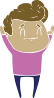 happy flat color style cartoon man png