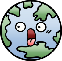 gradient shaded cartoon of a planet earth png