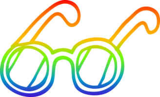 rainbow gradient line drawing of a cartoon spectacles png